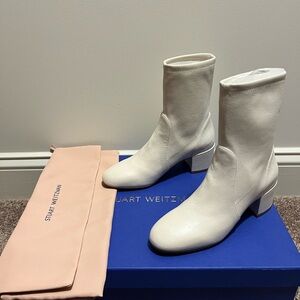 Stuart Weitzman Cream Heeled Boots